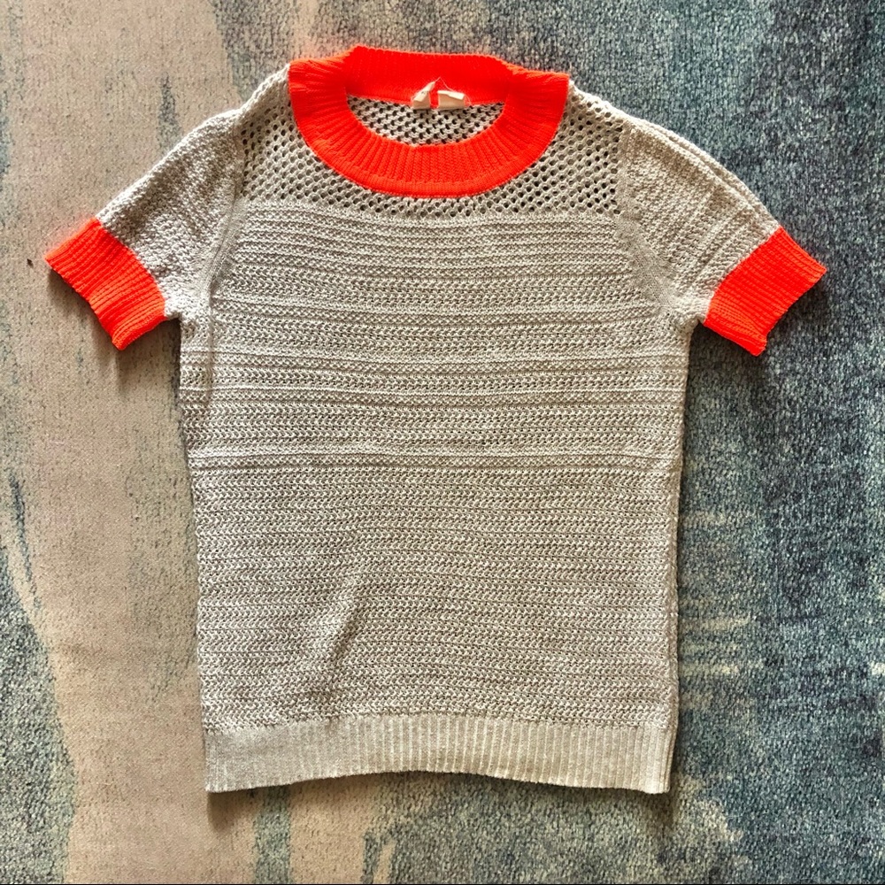 Moth Anthropologie Sweater Grey Neon